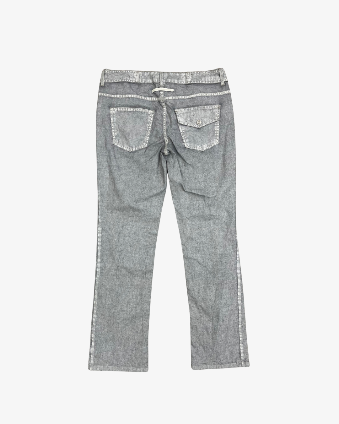 GREY ASYMMETRIC BUTTONS PANTS