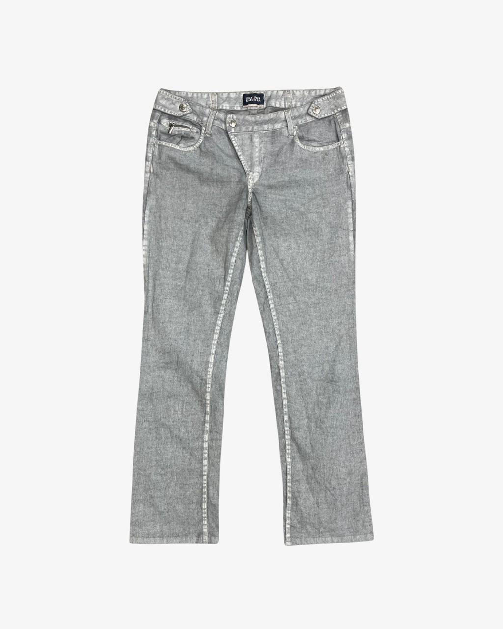 GREY ASYMMETRIC BUTTONS PANTS