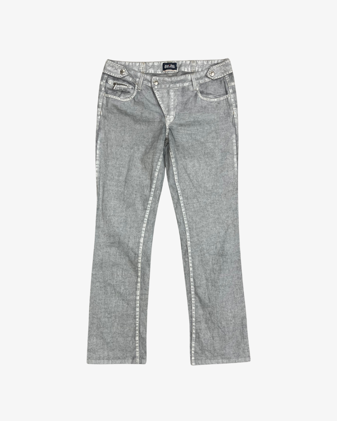 GREY ASYMMETRIC BUTTONS PANTS