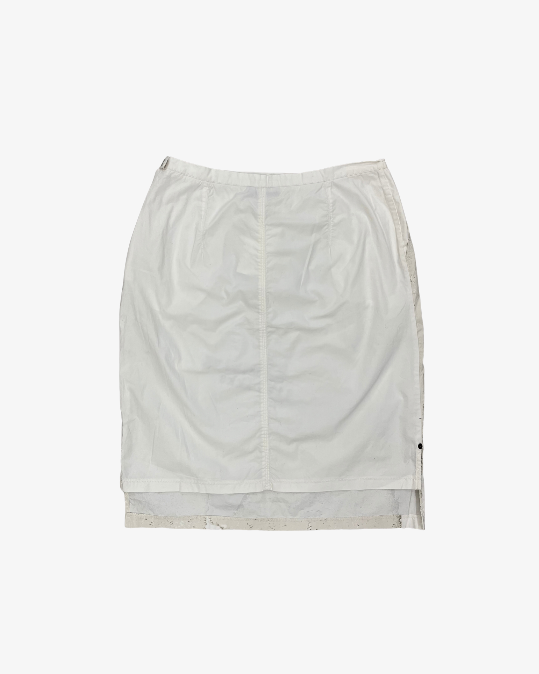 WHITE SILHOUETTE PRINTED MIDI SKIRT