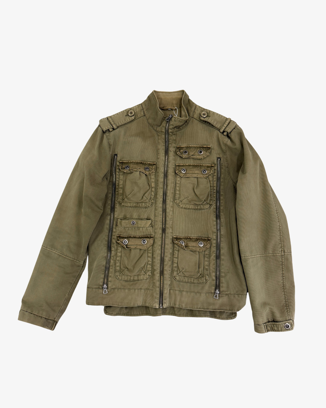 OLIVE MULTI-POCKET CARGO JACKET