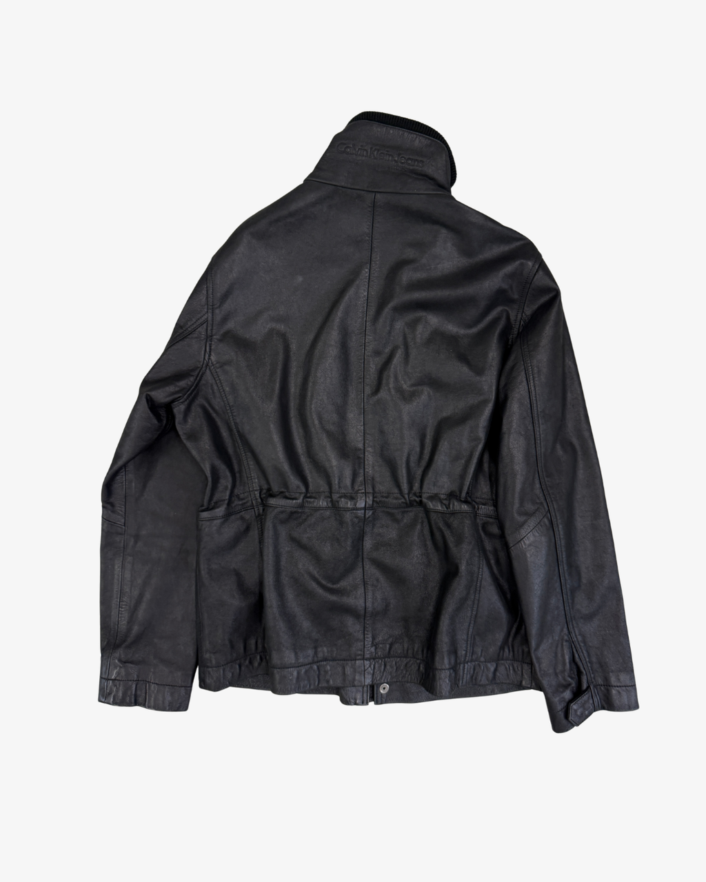 M65 BLACK HIGH COLLAR LEATHER JACKET