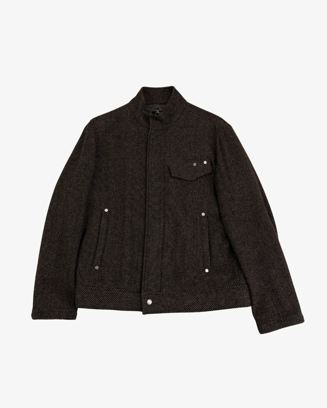 BROWN KNIT COLLAR JACKET
