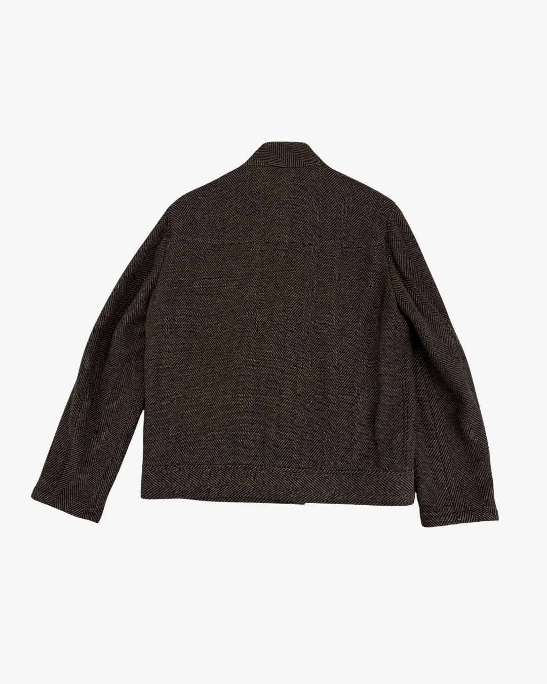 BROWN KNIT COLLAR JACKET