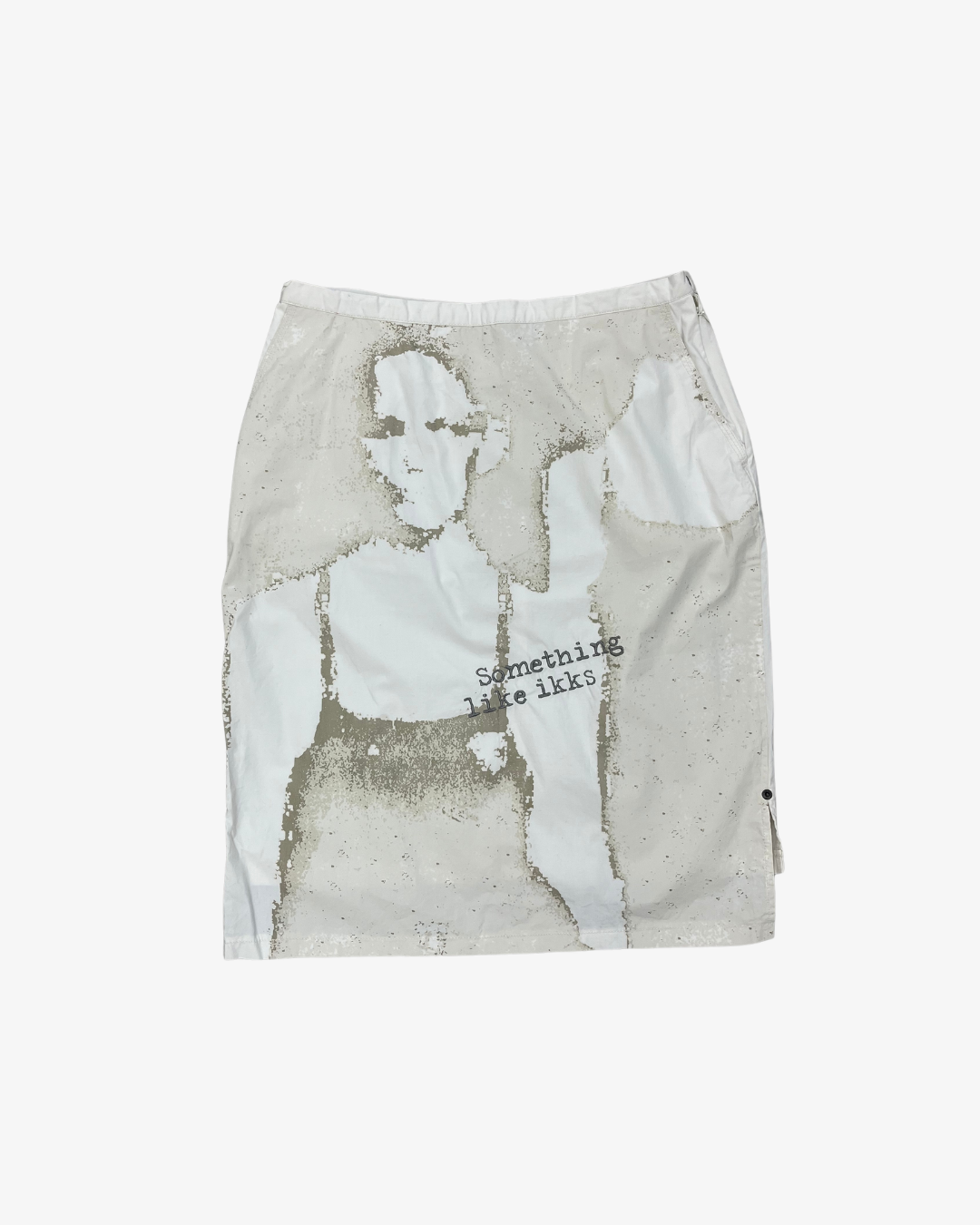 WHITE SILHOUETTE PRINTED MIDI SKIRT