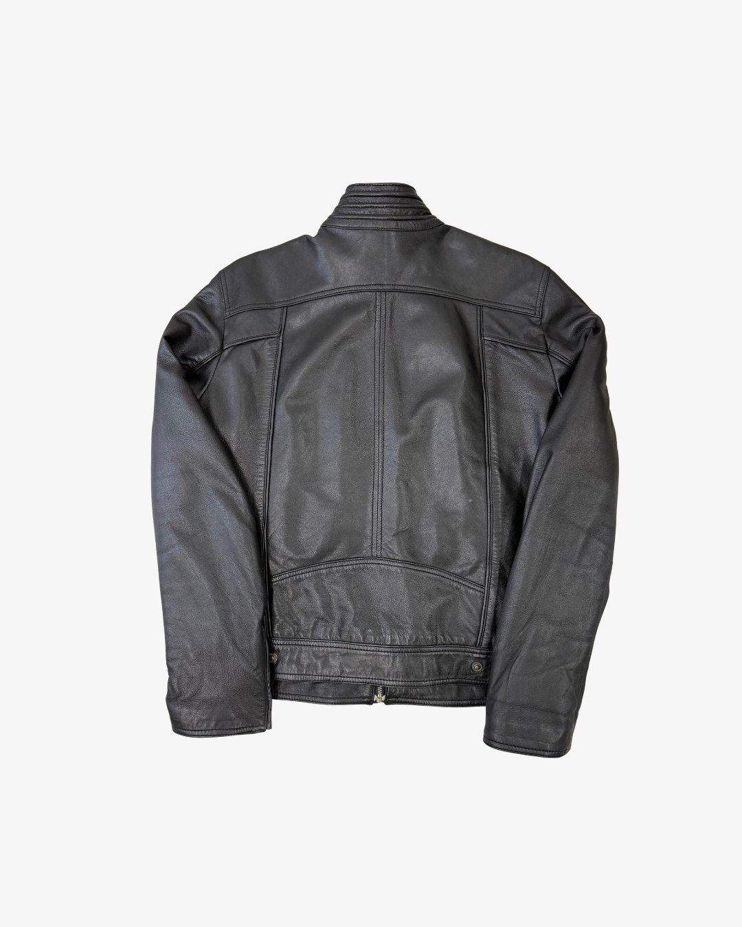 MULTIZIPPED BLACK LEATHER JACKET