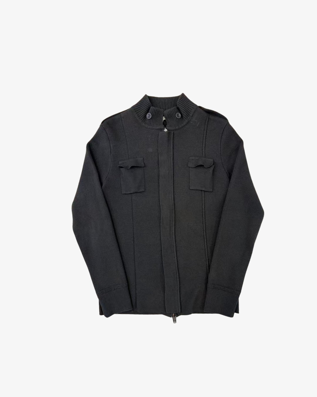 WOOL GREY ZIP CARDIGAN