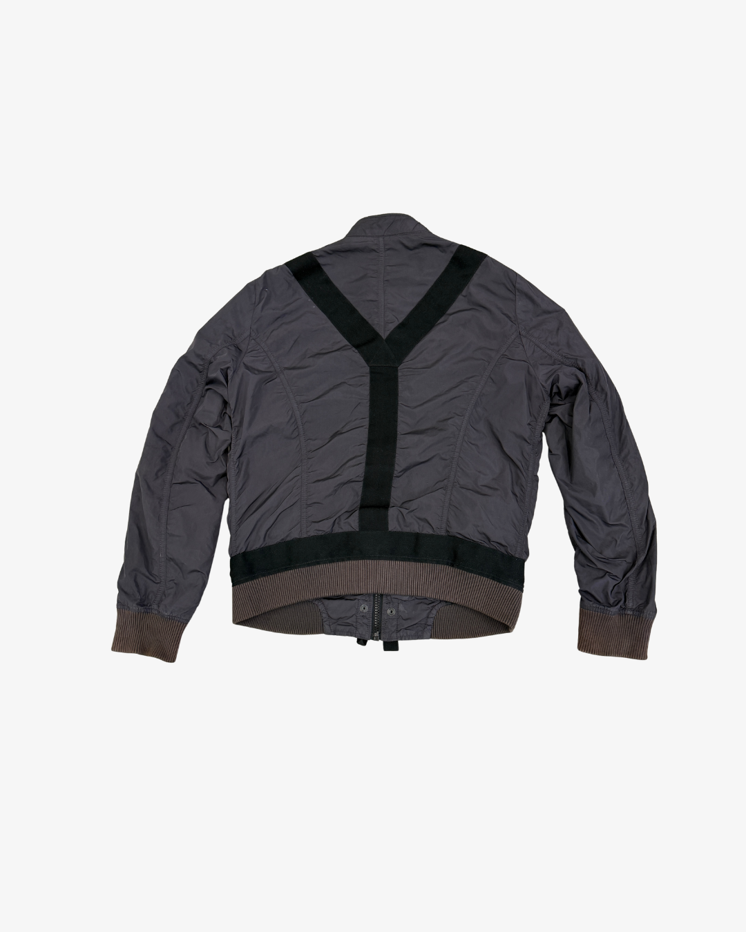 DIESEL BLACK HARNESS STRAP BOMBER JACKET