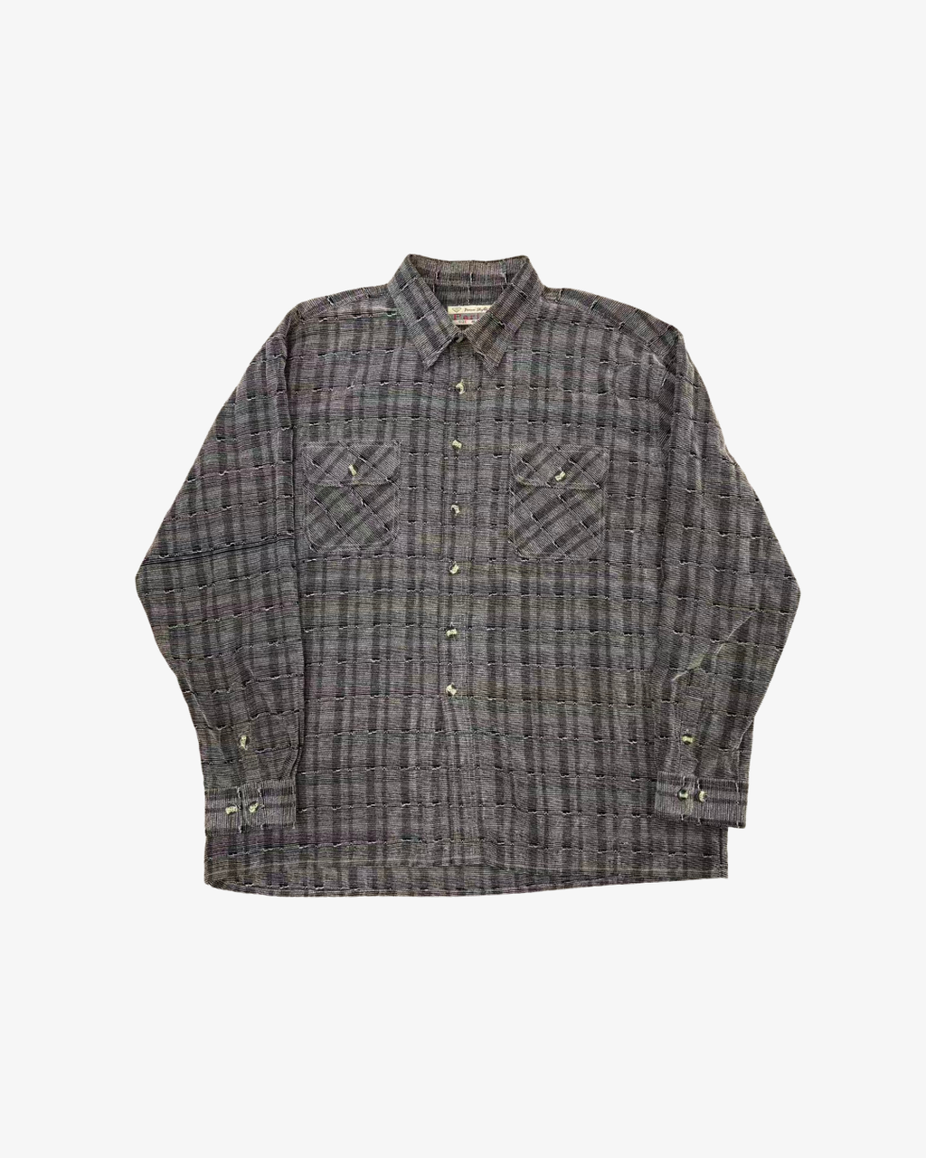 GREY CHECKERED FRONT POCKETS SHIRT