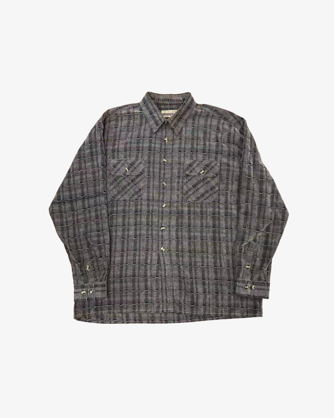 GREY CHECKERED FRONT POCKETS SHIRT